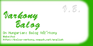 varkony balog business card